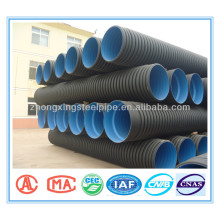 SN4 SN8 HDPE dupla parede de tubos corrugados para drenagem